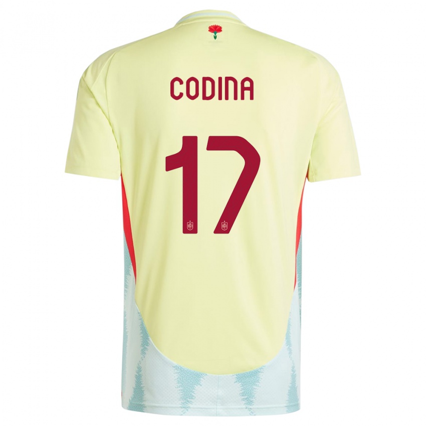 Niño Camiseta España Laia Codina #17 Amarillo 2ª Equipación 24-26 La Camisa México