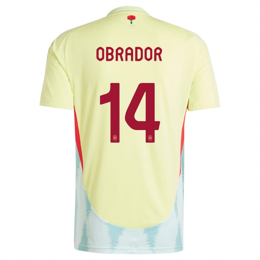 Niño Camiseta España Rafel Obrador #14 Amarillo 2ª Equipación 24-26 La Camisa México