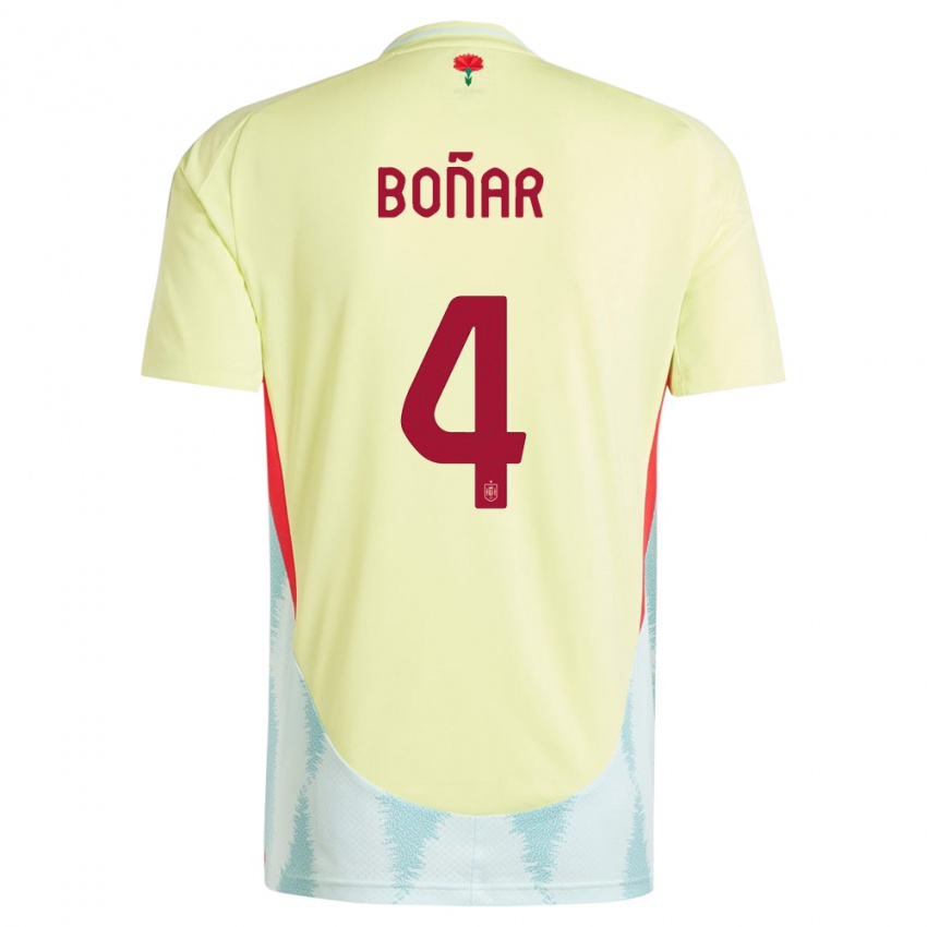 Niño Camiseta España Javier Bonar #4 Amarillo 2ª Equipación 24-26 La Camisa México
