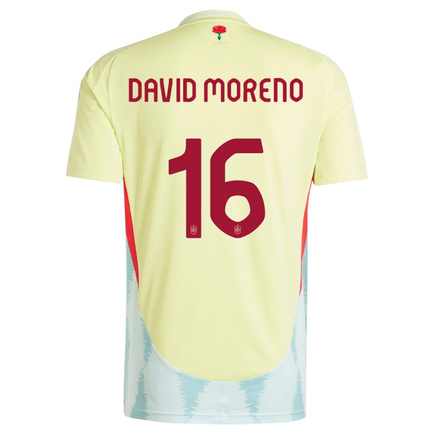 Niño Camiseta España Antonio David Moreno #16 Amarillo 2ª Equipación 24-26 La Camisa México