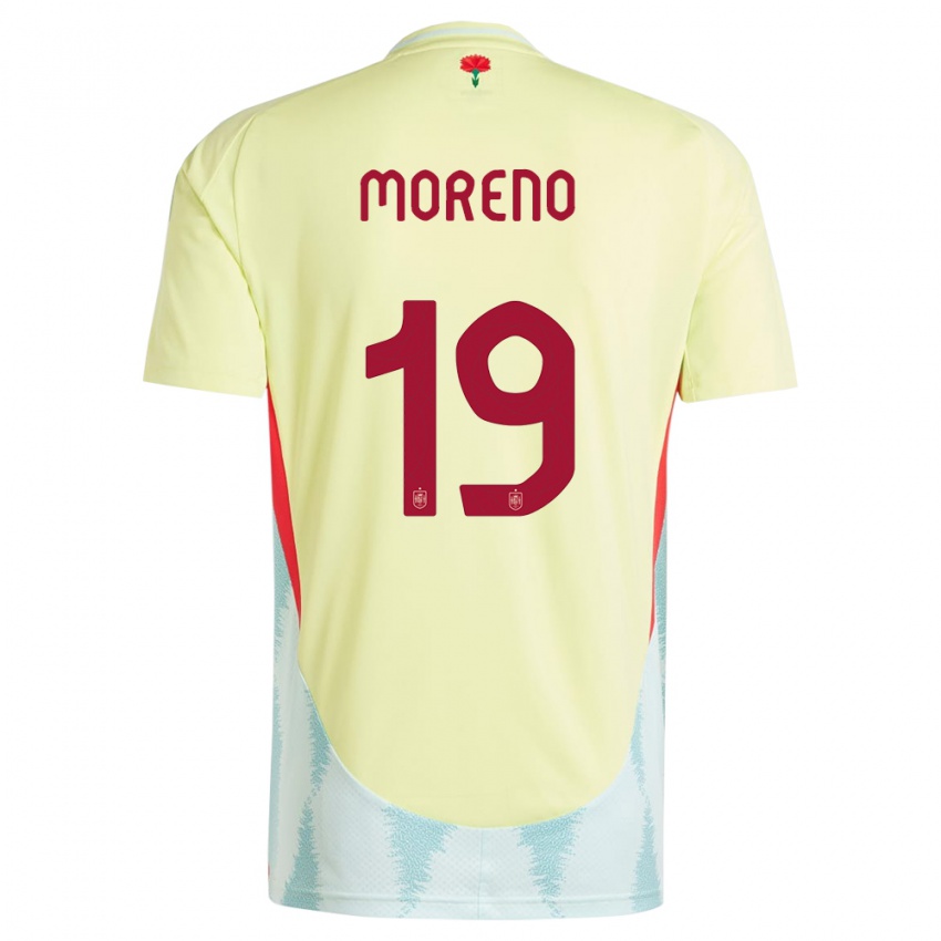 Niño Camiseta España Victor Moreno #19 Amarillo 2ª Equipación 24-26 La Camisa México