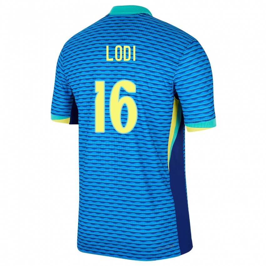 Niño Camiseta Brasil Renan Lodi #16 Azul 2ª Equipación 24-26 La Camisa México