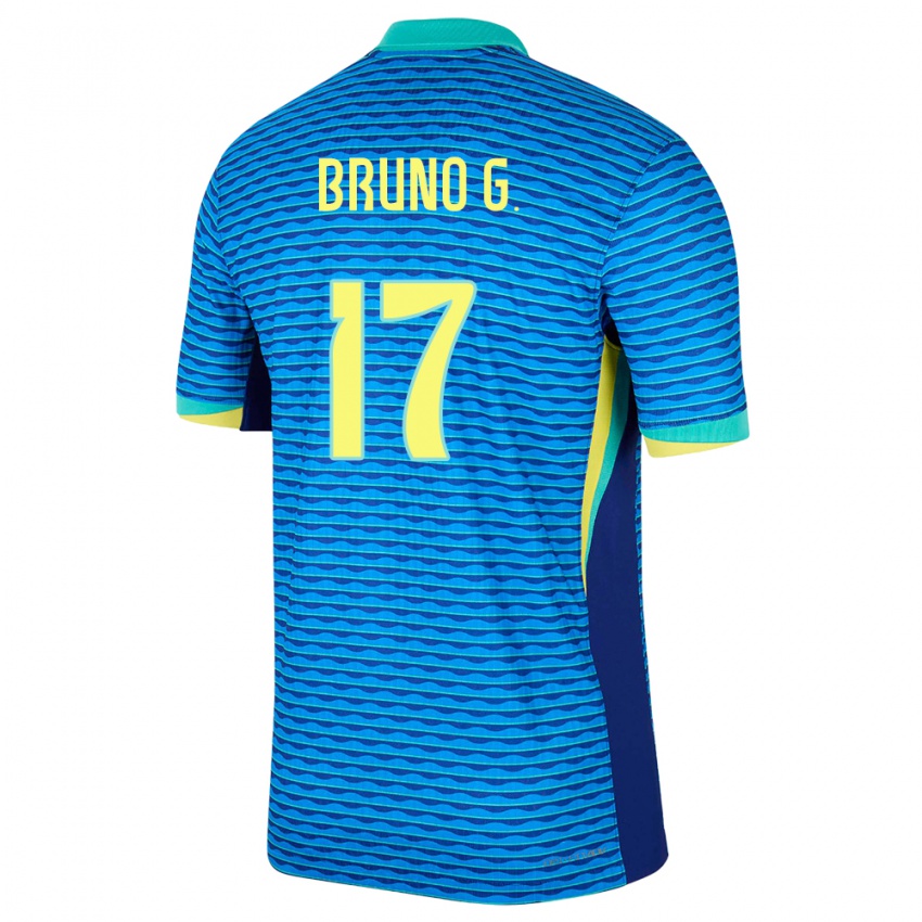 Niño Camiseta Brasil Bruno Guimaraes #17 Azul 2ª Equipación 24-26 La Camisa México