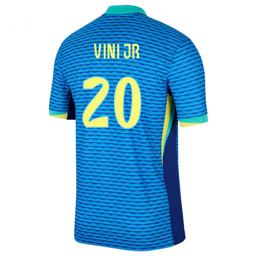 Niño Camiseta Brasil Vinicius Junior #20 Azul 2ª Equipación 24-26 La Camisa México