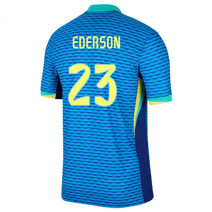 Niño Camiseta Brasil Ederson #23 Azul 2ª Equipación 24-26 La Camisa México