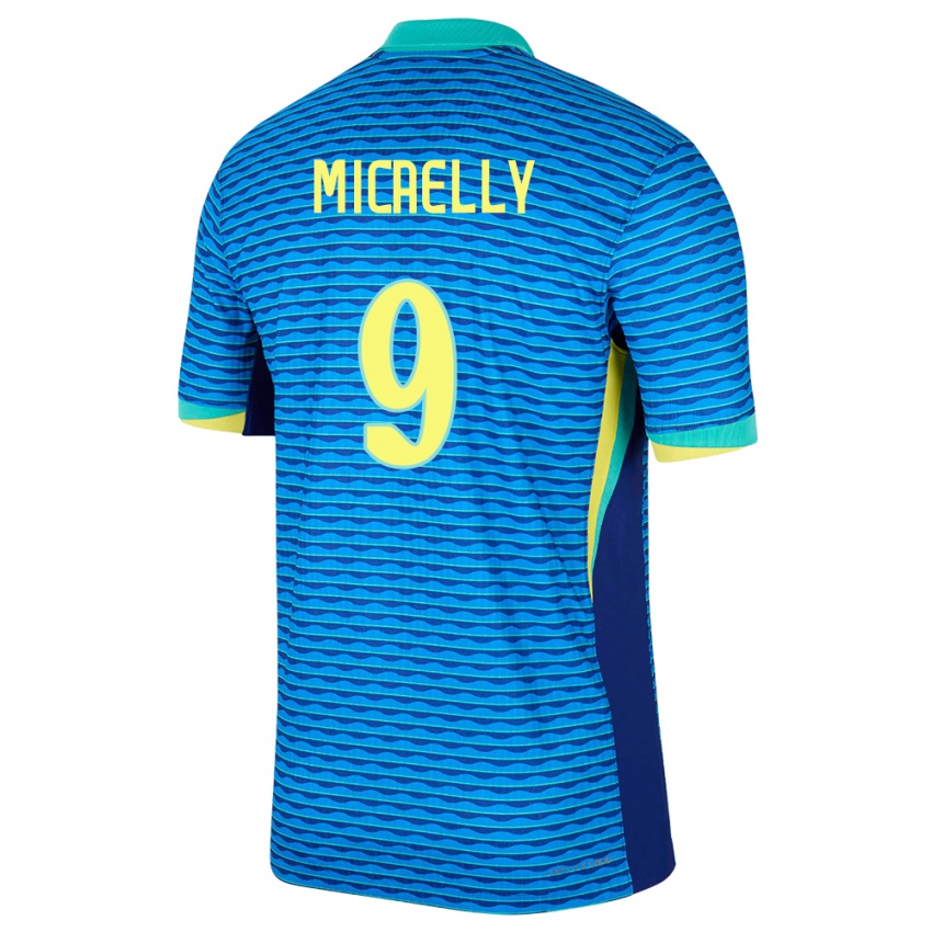 Niño Camiseta Brasil Micaelly #9 Azul 2ª Equipación 24-26 La Camisa México
