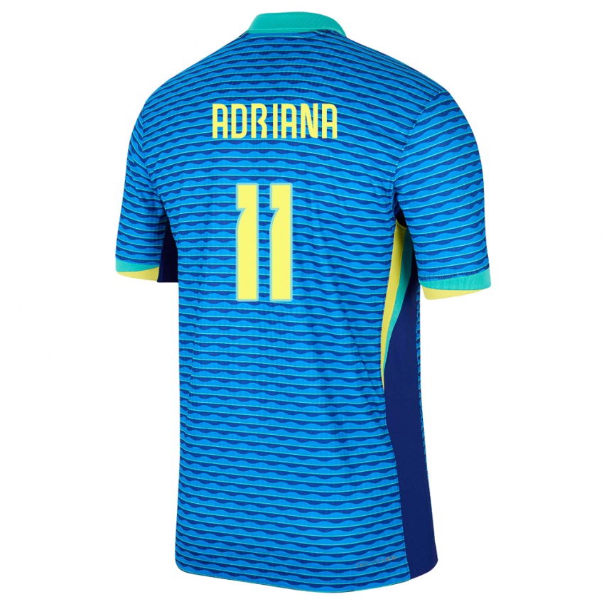 Niño Camiseta Brasil Adriana #11 Azul 2ª Equipación 24-26 La Camisa México