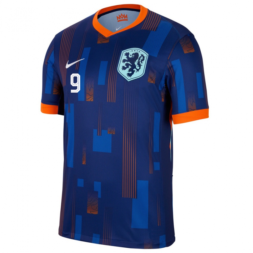 Niño Camiseta Países Bajos Jason Van Duiven #9 Azul 2ª Equipación 24-26 La Camisa México