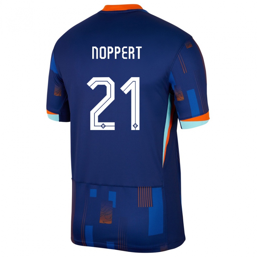 Niño Camiseta Países Bajos Andries Noppert #21 Azul 2ª Equipación 24-26 La Camisa México