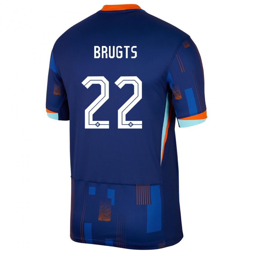 Niño Camiseta Países Bajos Esmee Brugts #22 Azul 2ª Equipación 24-26 La Camisa México