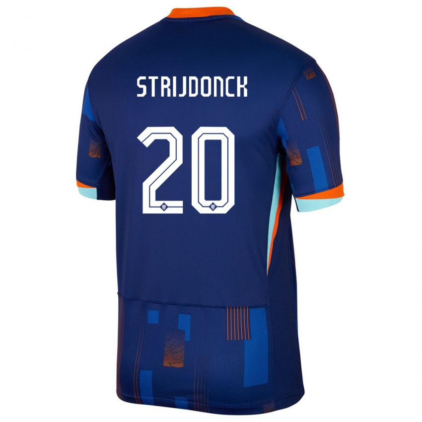 Niño Camiseta Países Bajos Bayren Strijdonck #20 Azul 2ª Equipación 24-26 La Camisa México