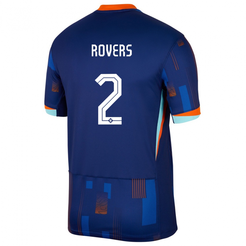 Niño Camiseta Países Bajos Bram Rovers #2 Azul 2ª Equipación 24-26 La Camisa México