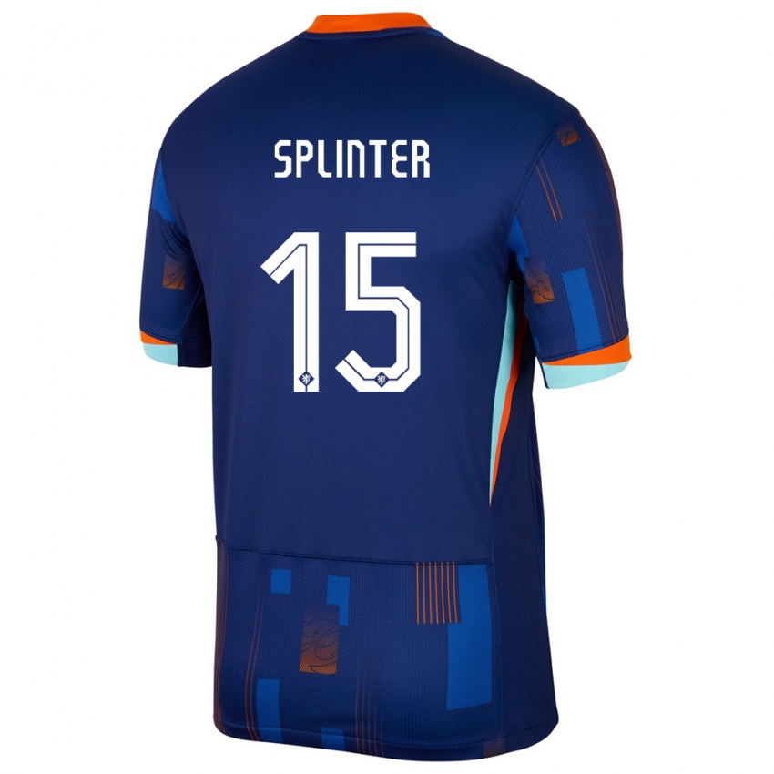 Niño Camiseta Países Bajos Ilias Splinter #15 Azul 2ª Equipación 24-26 La Camisa México