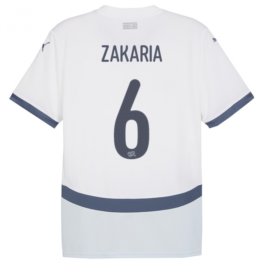 Niño Camiseta Suiza Denis Zakaria #6 Blanco 2ª Equipación 24-26 La Camisa México