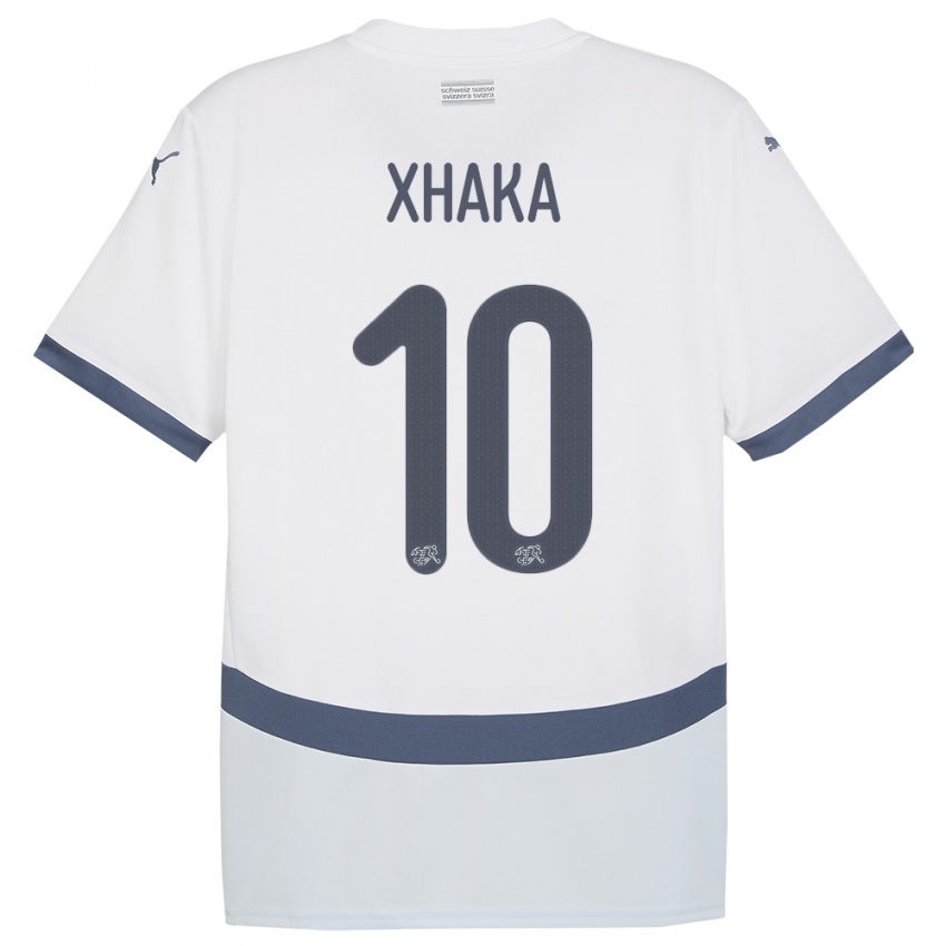Niño Camiseta Suiza Granit Xhaka #10 Blanco 2ª Equipación 24-26 La Camisa México