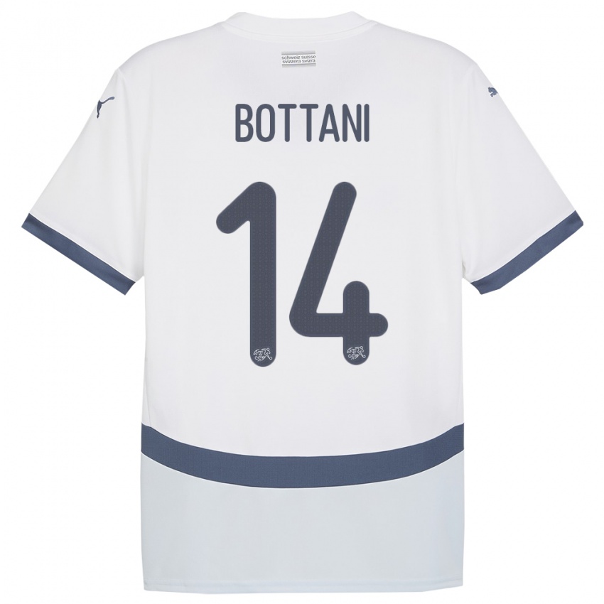 Niño Camiseta Suiza Mattia Bottani #14 Blanco 2ª Equipación 24-26 La Camisa México
