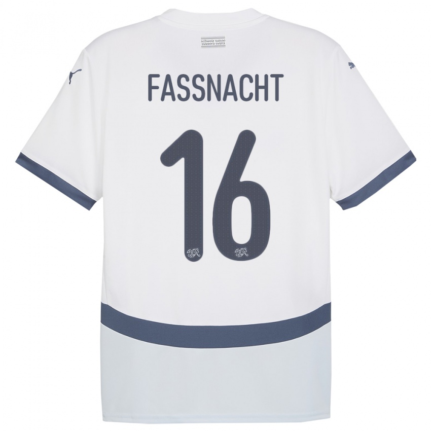 Niño Camiseta Suiza Christian Fassnacht #16 Blanco 2ª Equipación 24-26 La Camisa México