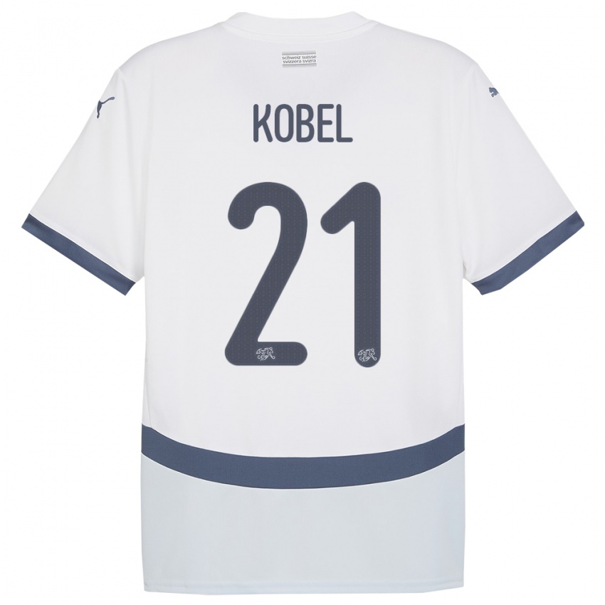 Niño Camiseta Suiza Gregor Kobel #21 Blanco 2ª Equipación 24-26 La Camisa México