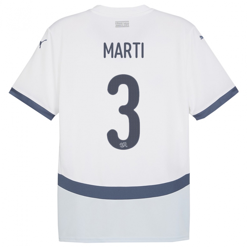 Niño Camiseta Suiza Lara Marti #3 Blanco 2ª Equipación 24-26 La Camisa México