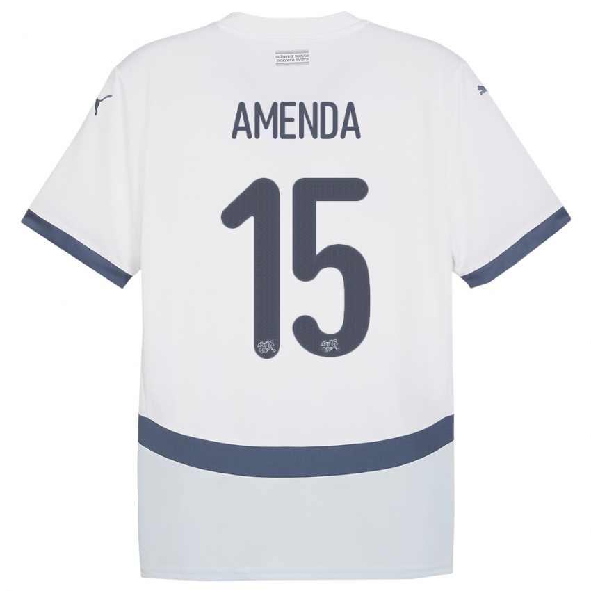 Niño Camiseta Suiza Aurele Amenda #15 Blanco 2ª Equipación 24-26 La Camisa México