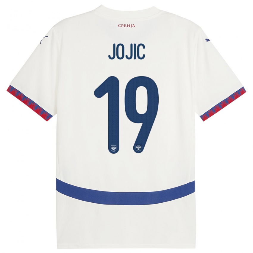 Niño Camiseta Serbia Nikola Jojic #19 Blanco 2ª Equipación 24-26 La Camisa México
