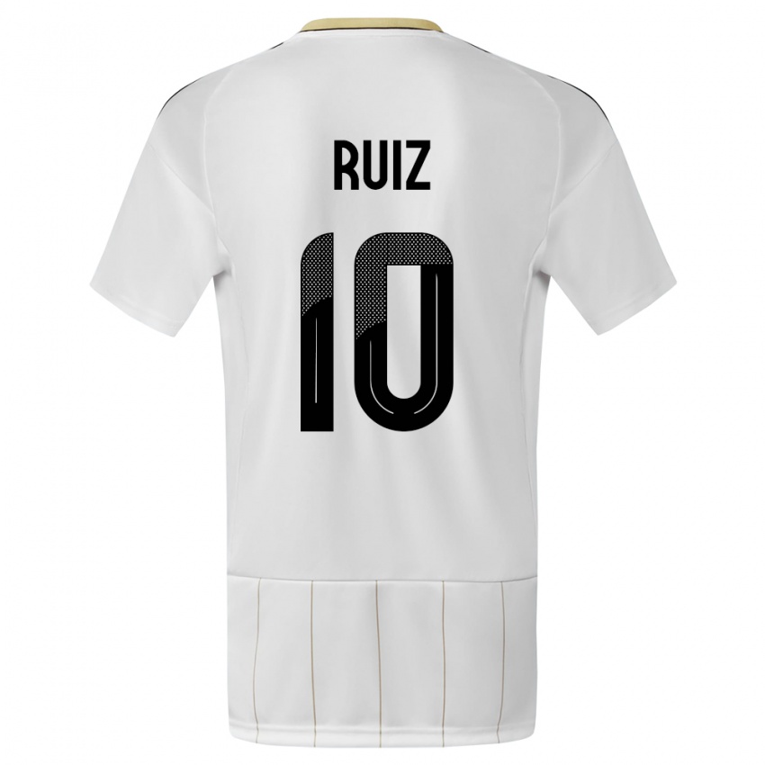 Niño Camiseta Costa Rica Bryan Ruiz #10 Blanco 2ª Equipación 24-26 La Camisa México
