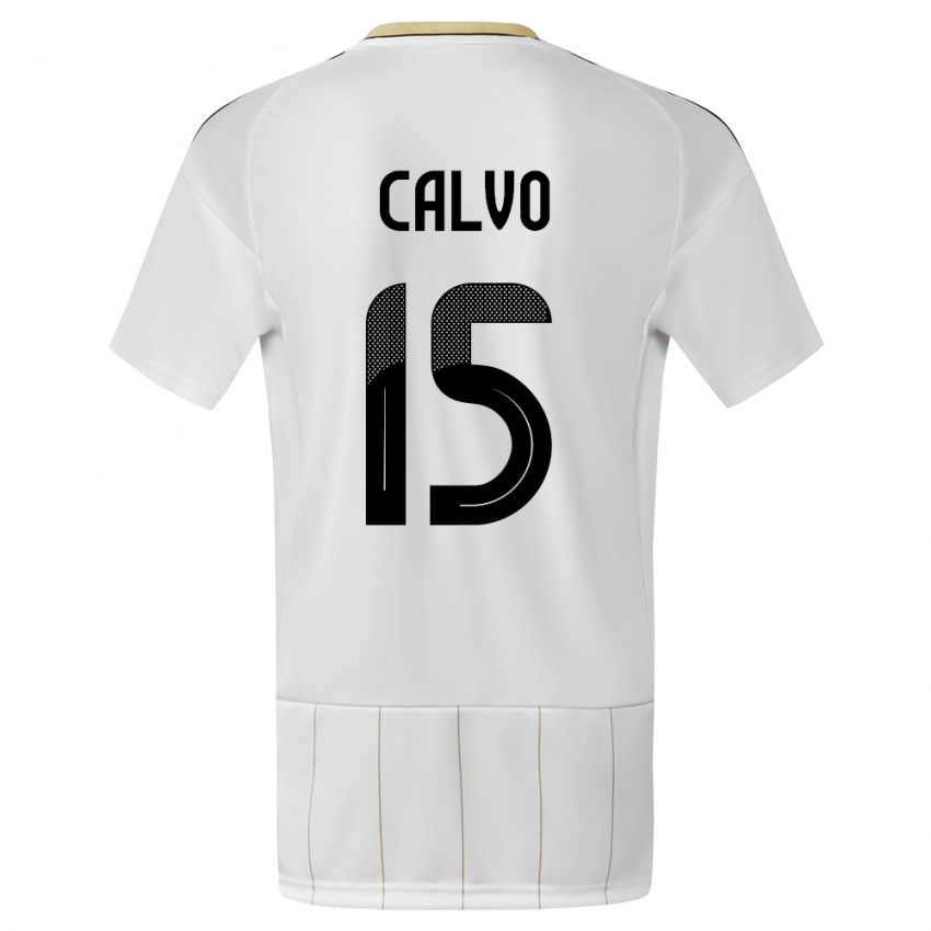 Niño Camiseta Costa Rica Francisco Calvo #15 Blanco 2ª Equipación 24-26 La Camisa México