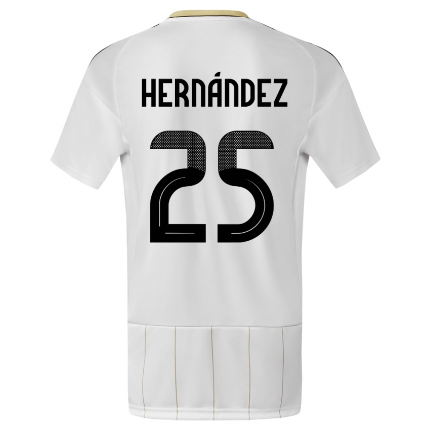 Niño Camiseta Costa Rica Anthony Hernandez #25 Blanco 2ª Equipación 24-26 La Camisa México