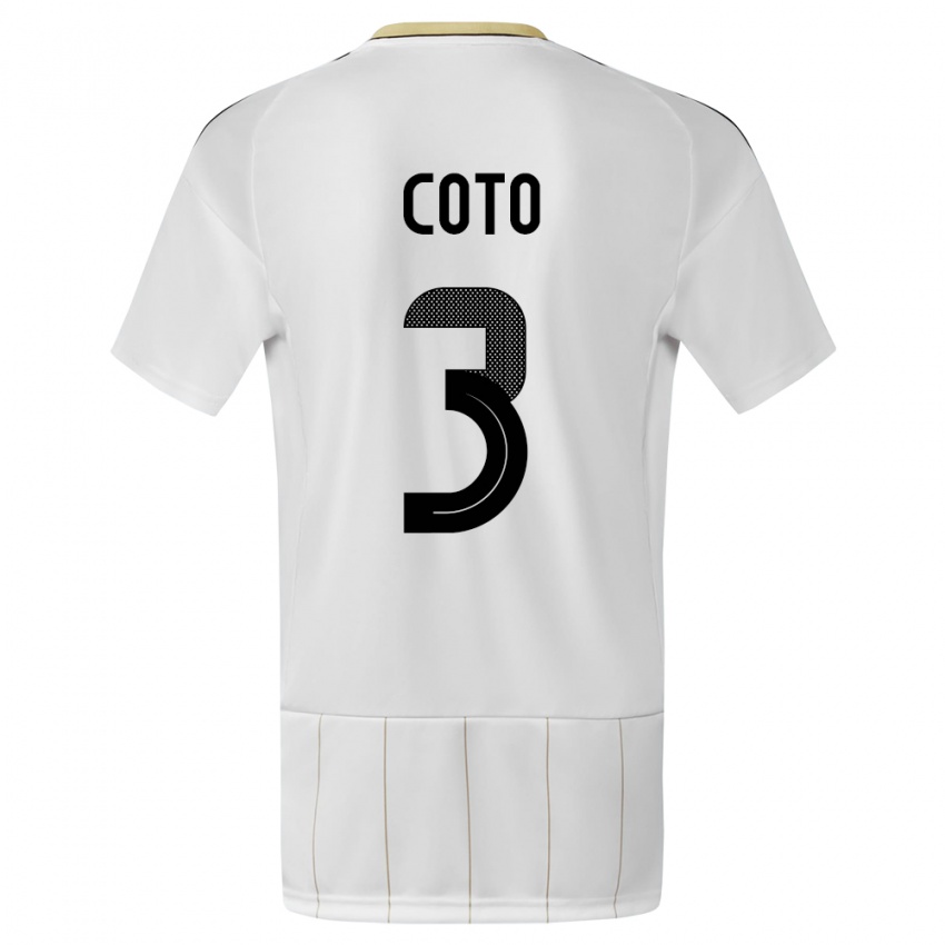 Niño Camiseta Costa Rica Maria Coto #3 Blanco 2ª Equipación 24-26 La Camisa México