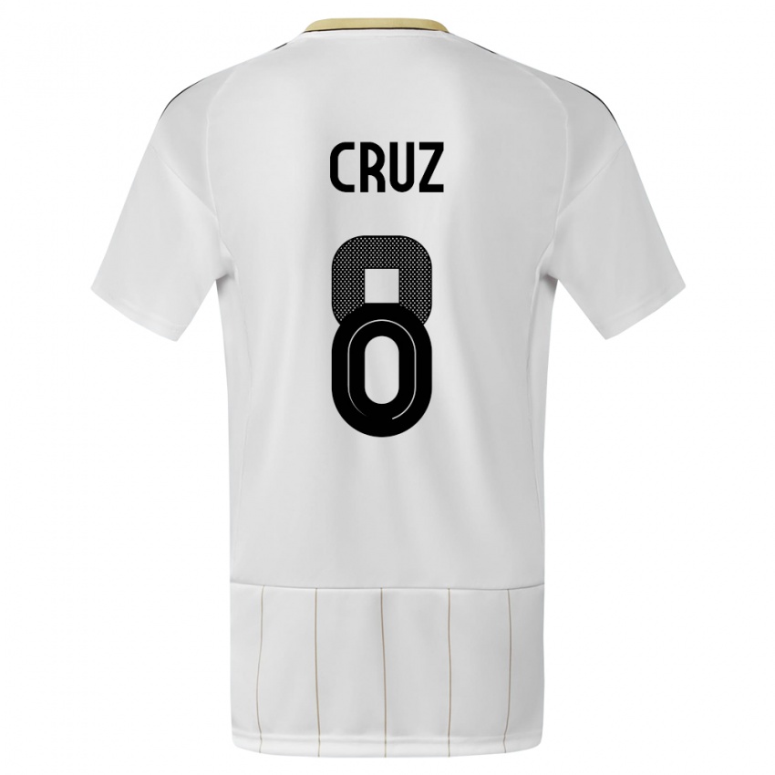 Niño Camiseta Costa Rica Daniela Cruz #8 Blanco 2ª Equipación 24-26 La Camisa México