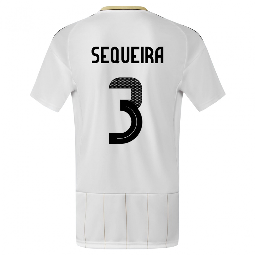 Niño Camiseta Costa Rica Douglas Sequeira #3 Blanco 2ª Equipación 24-26 La Camisa México