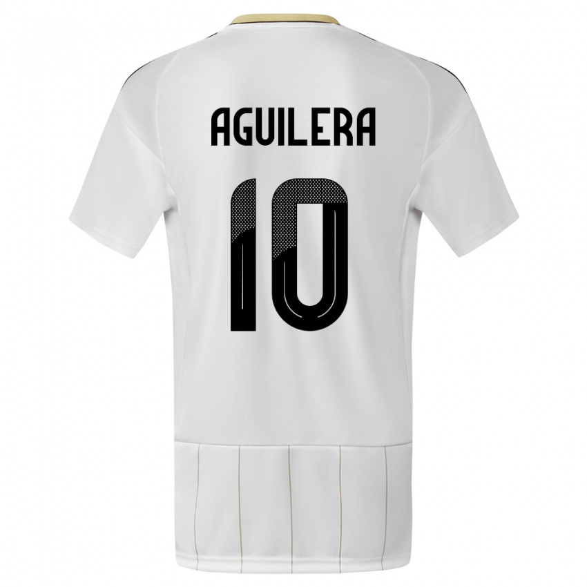 Niño Camiseta Costa Rica Brandon Aguilera #10 Blanco 2ª Equipación 24-26 La Camisa México