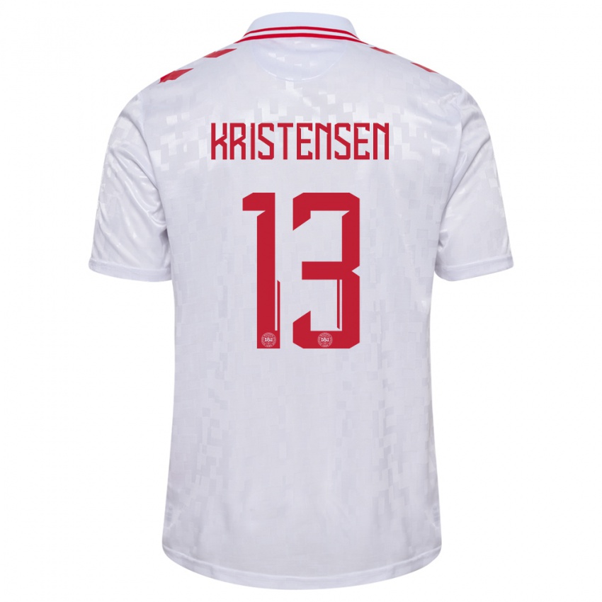 Niño Camiseta Dinamarca Rasmus Kristensen #13 Blanco 2ª Equipación 24-26 La Camisa México
