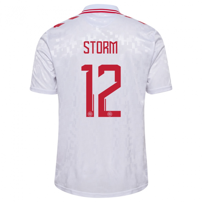 Niño Camiseta Dinamarca Tobias Storm #12 Blanco 2ª Equipación 24-26 La Camisa México