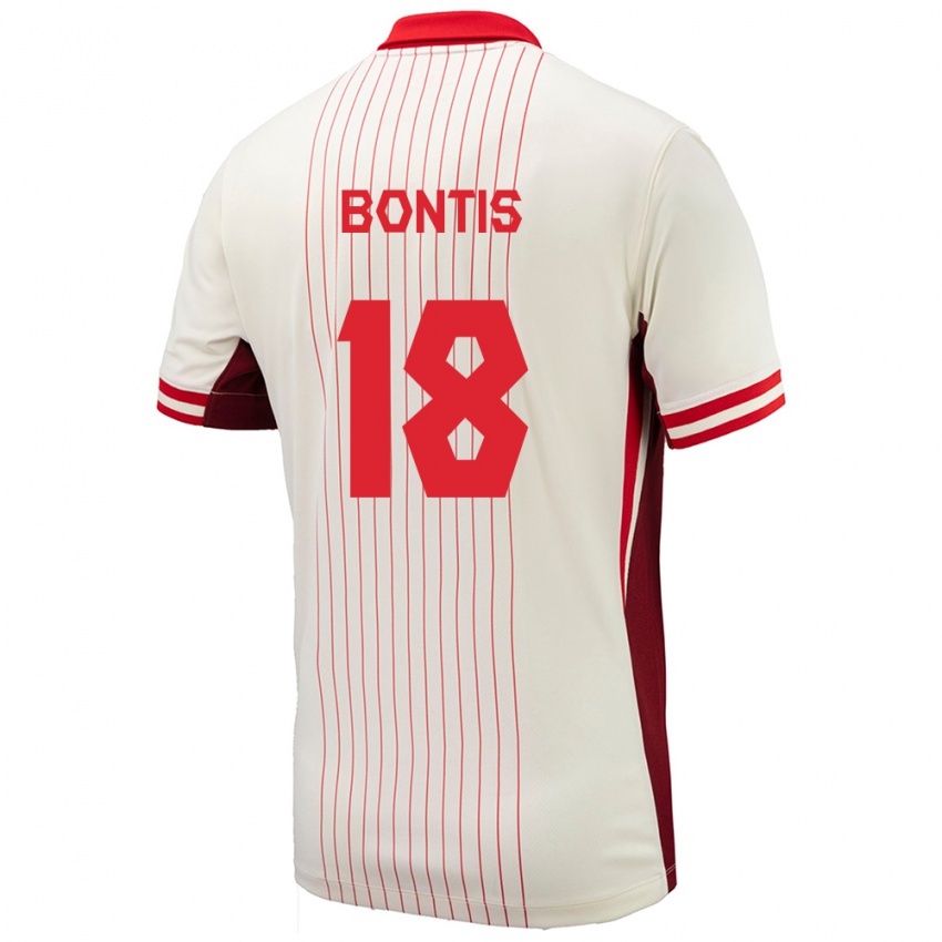 Niño Camiseta Canadá Dino Bontis #18 Blanco 2ª Equipación 24-26 La Camisa México