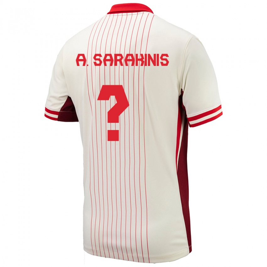 Niño Camiseta Canadá Alexander Sarakinis #0 Blanco 2ª Equipación 24-26 La Camisa México