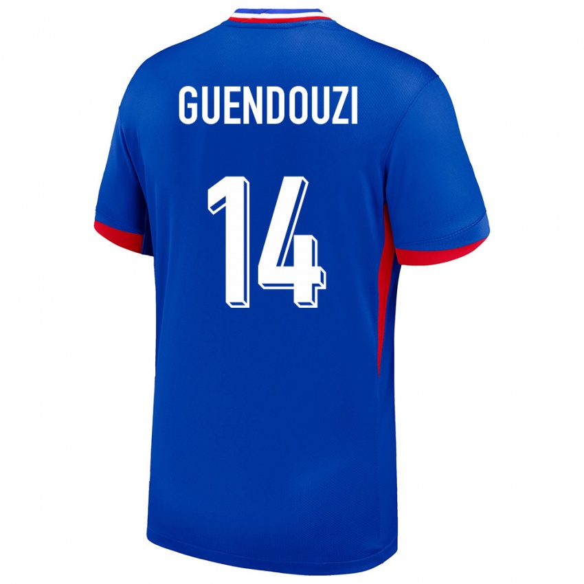 Hombre Camiseta Francia Matteo Guendouzi #14 Azul 1ª Equipación 24-26 La Camisa México