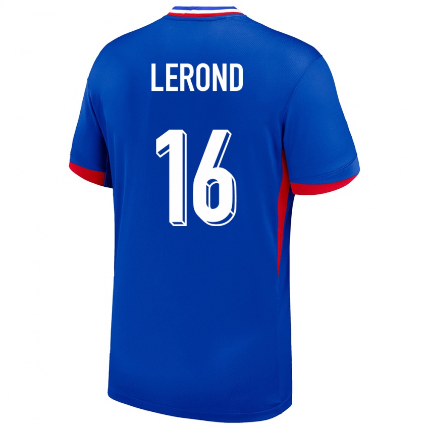 Hombre Camiseta Francia Justine Lerond #16 Azul 1ª Equipación 24-26 La Camisa México