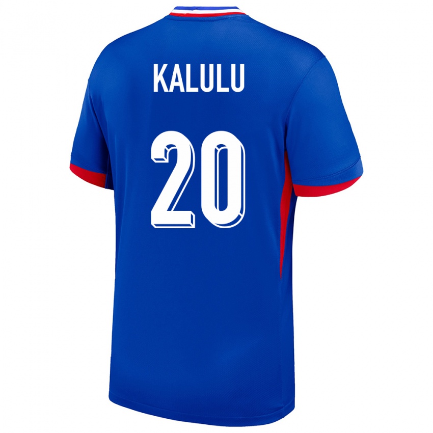 Hombre Camiseta Francia Pierre Kalulu #20 Azul 1ª Equipación 24-26 La Camisa México