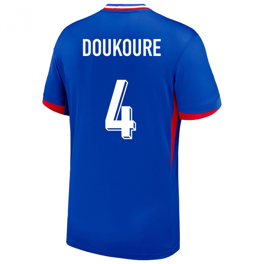 Hombre Camiseta Francia Ismael Doukoure #4 Azul 1ª Equipación 24-26 La Camisa México