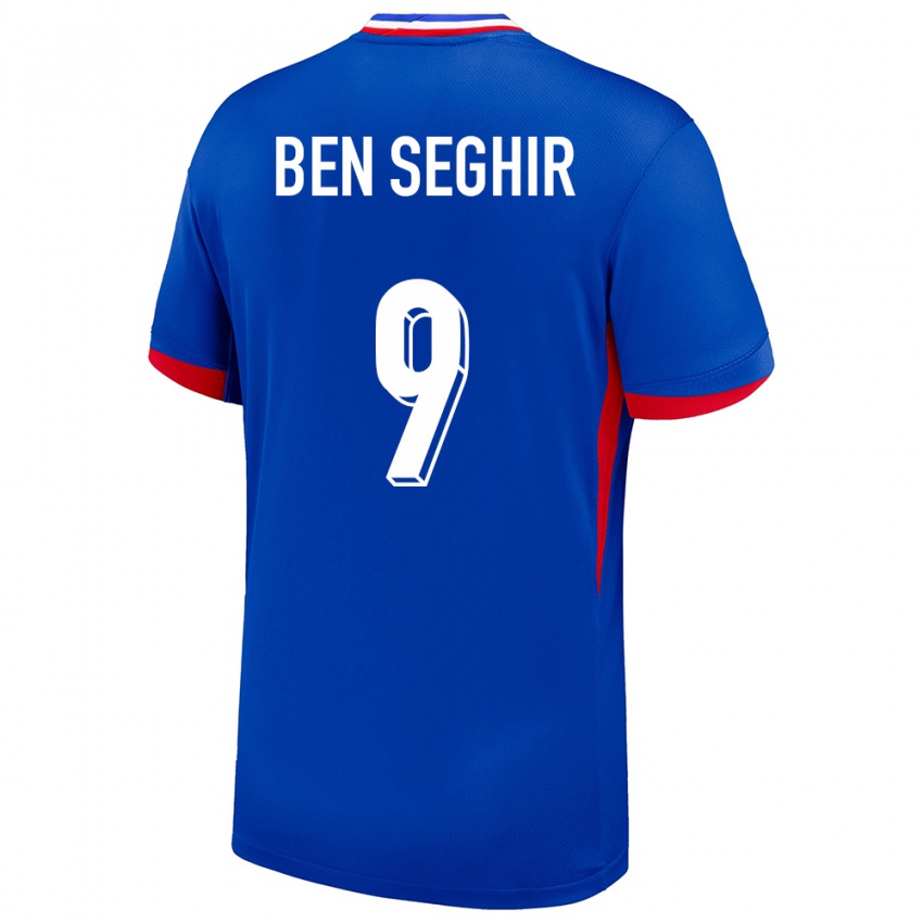 Hombre Camiseta Francia Salim Ben Seghir #9 Azul 1ª Equipación 24-26 La Camisa México