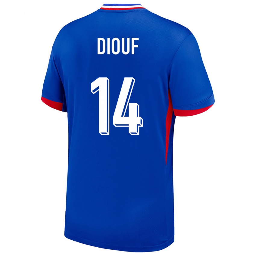 Hombre Camiseta Francia Andy Diouf #14 Azul 1ª Equipación 24-26 La Camisa México