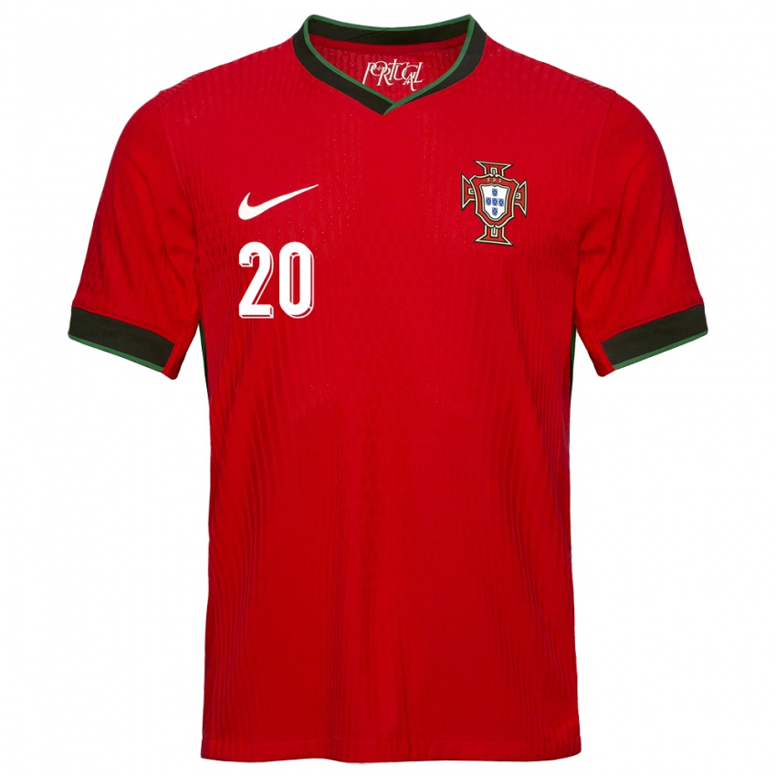 Hombre Camiseta Portugal Joao Cancelo #20 Rojo 1ª Equipación 24-26 La Camisa México