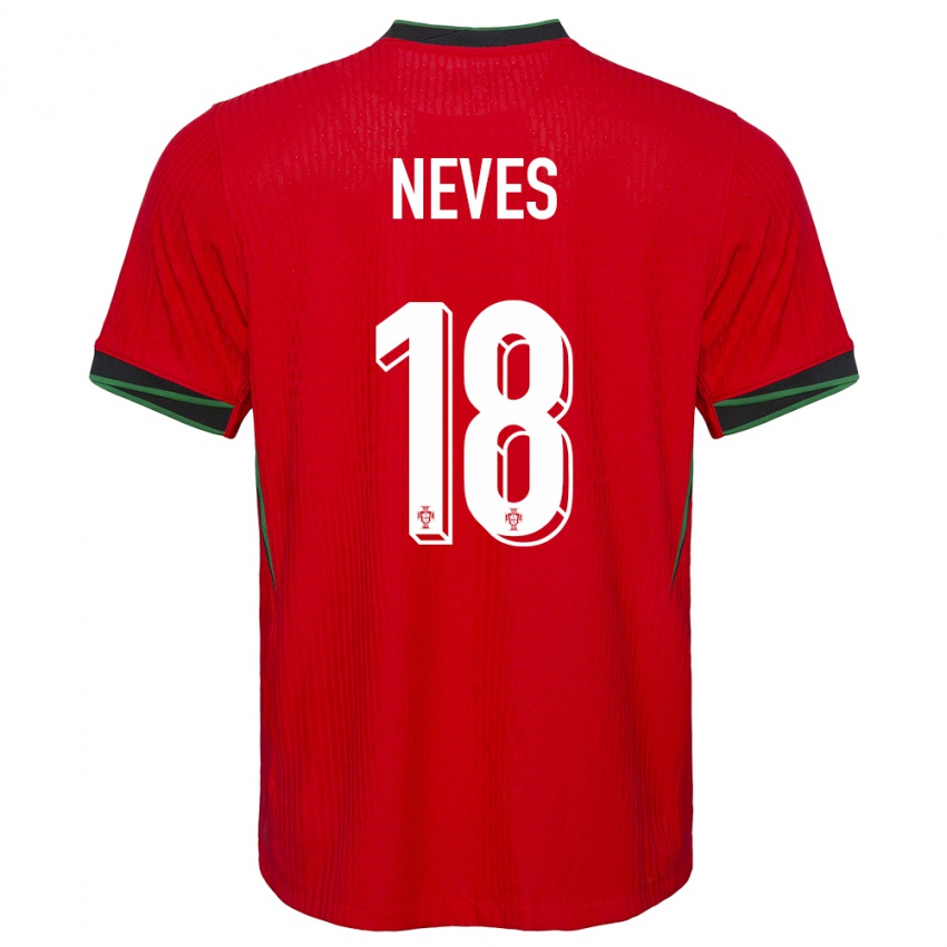 Hombre Camiseta Portugal Ruben Neves #18 Rojo 1ª Equipación 24-26 La Camisa México