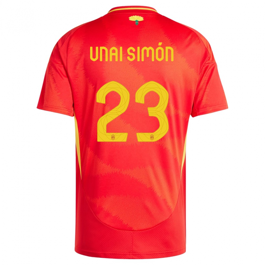 Hombre Camiseta España Unai Simon #23 Rojo 1ª Equipación 24-26 La Camisa México