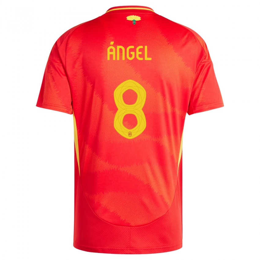Hombre Camiseta España Manuel Angel #8 Rojo 1ª Equipación 24-26 La Camisa México