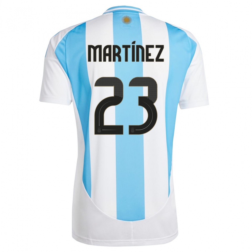 Hombre Camiseta Argentina Emiliano Martinez #23 Blanco Azul 1ª Equipación 24-26 La Camisa México