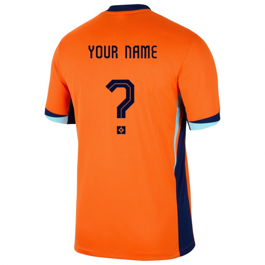 Hombre Camiseta Países Bajos Su Nombre #0 Naranja 1ª Equipación 24-26 La Camisa México