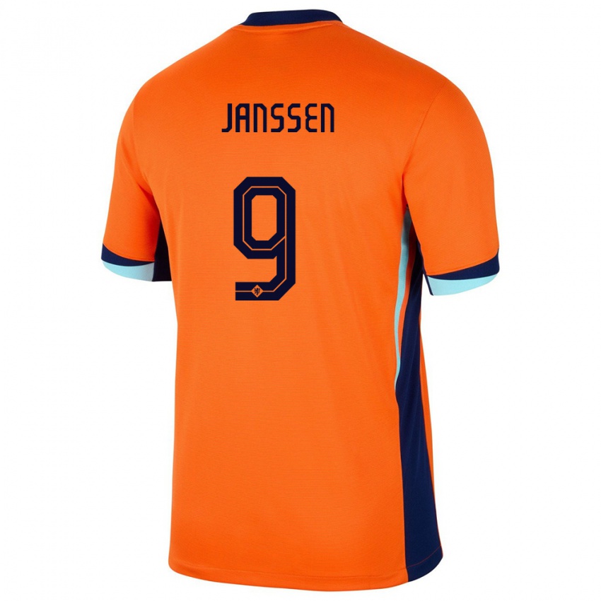 Hombre Camiseta Países Bajos Vincent Janssen #9 Naranja 1ª Equipación 24-26 La Camisa México
