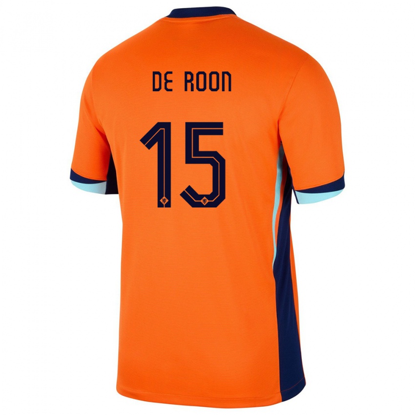Hombre Camiseta Países Bajos Marten De Roon #15 Naranja 1ª Equipación 24-26 La Camisa México